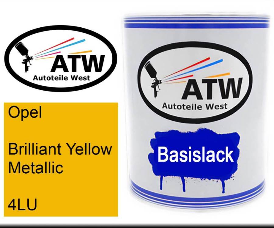 Opel, Brilliant Yellow Metallic, 4LU: 1L Lackdose, von ATW Autoteile West.
